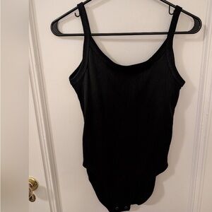 Black Ribbed Bodysuit